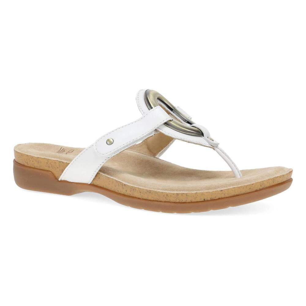 NEW DANSKO women's rosalia thong sandals in white